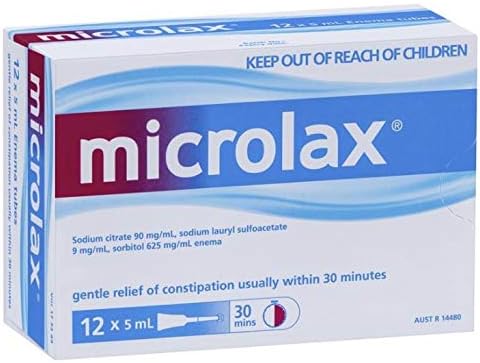Microlax enema Gentle relief of constipation 12 X 5 mL