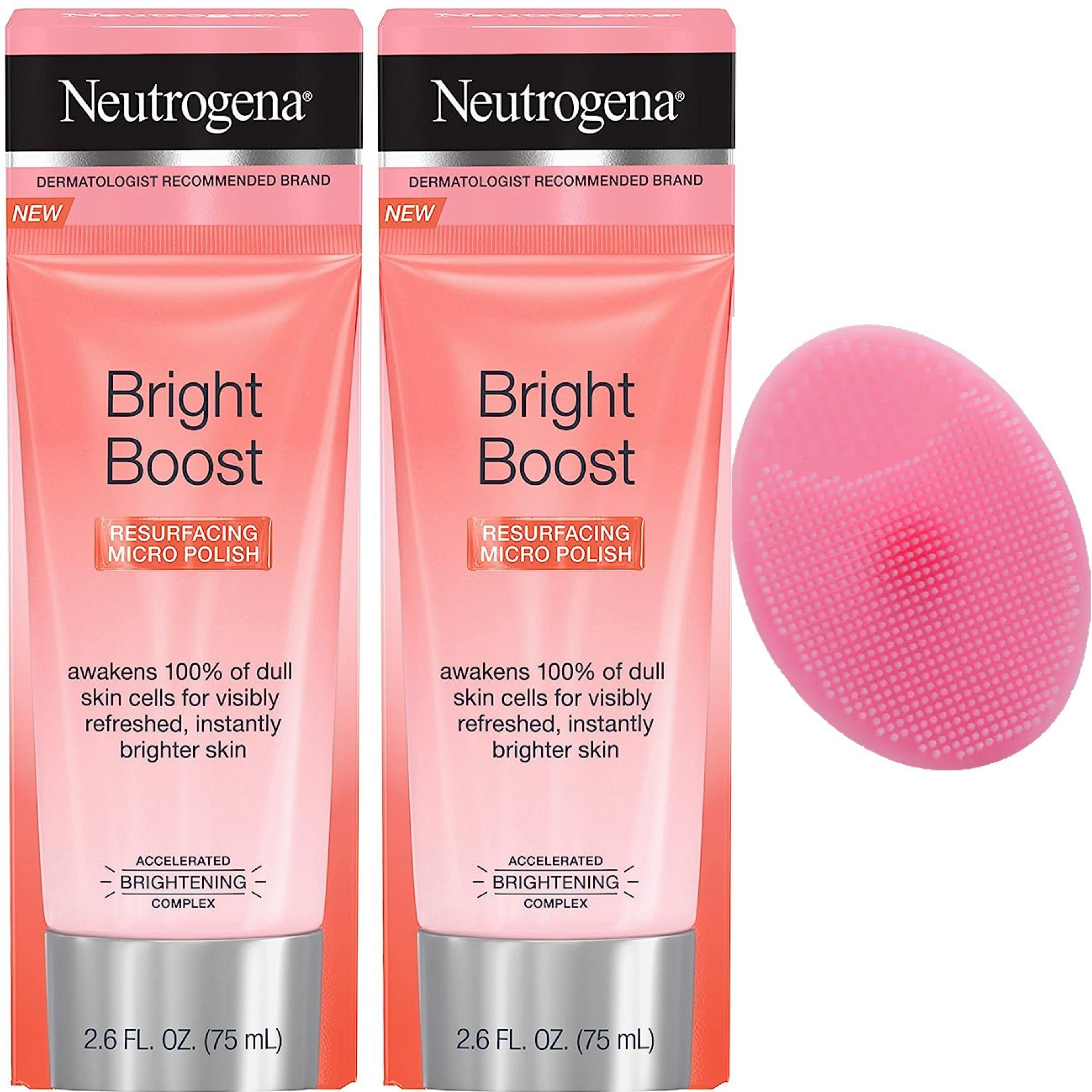Neutrogena Bright Boost Resurfacing Micro Polish - 2 Pack With Face Brush