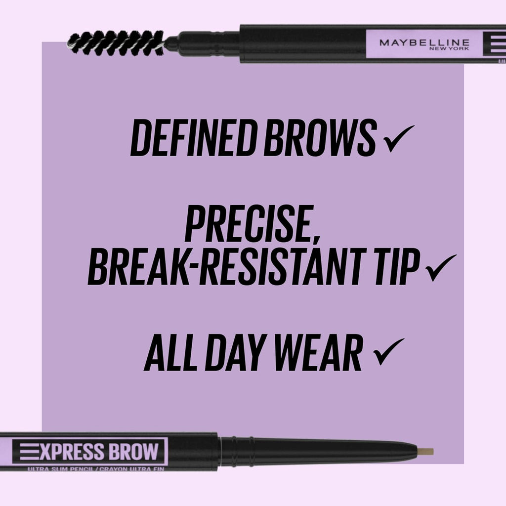 Maybelline Express Brow Ultra Slim Eyebrow Makeup Medium Brown 2-Pack