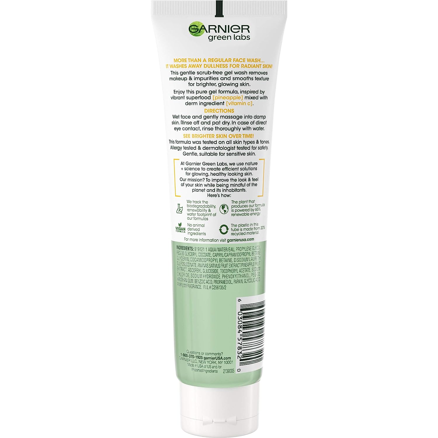 Garnier Brightening Gel Wash Pinea-C Vitamin C Pineapple